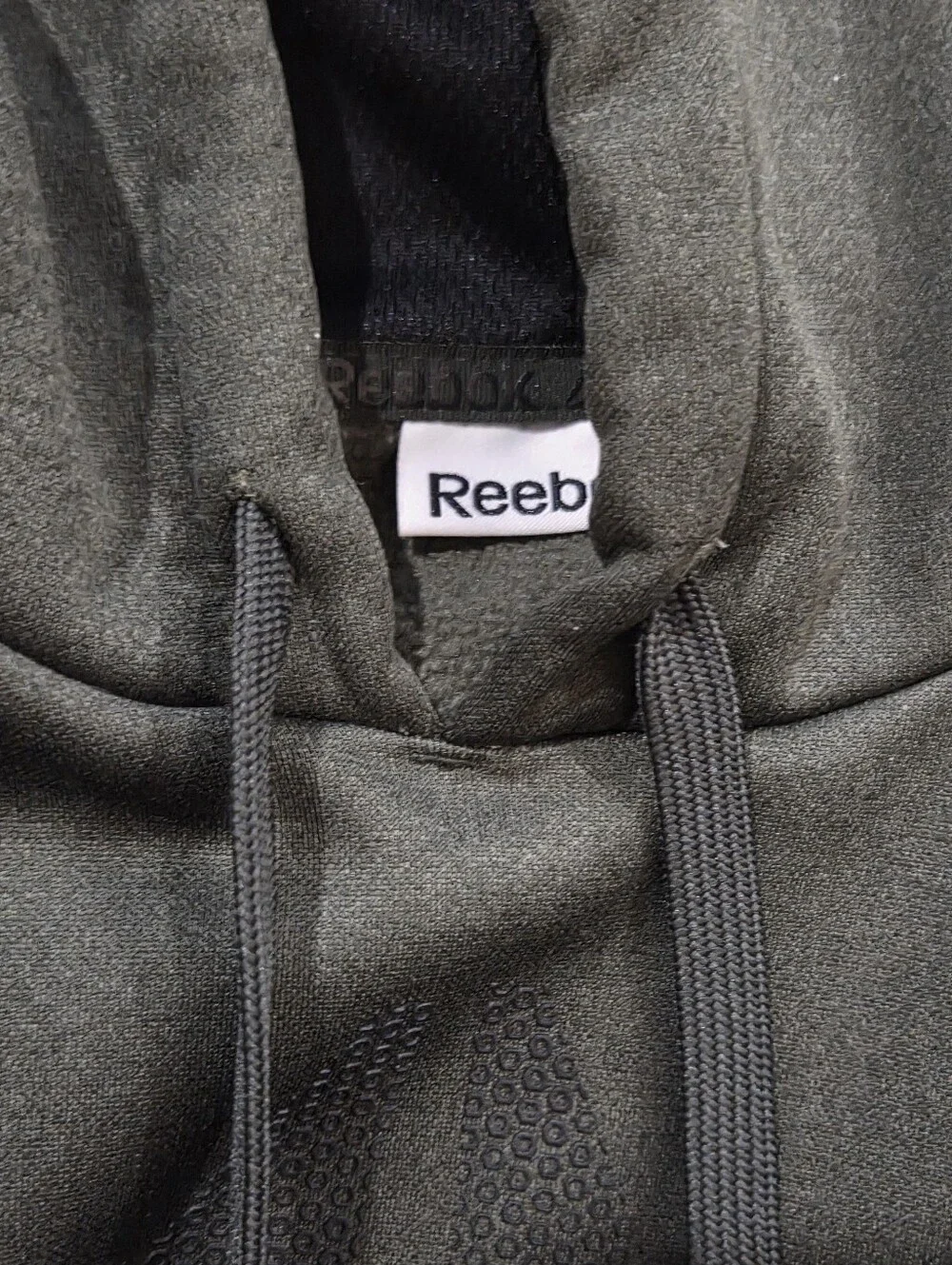 Reebok Men's Olive Green Logo Crewneck Hoodie